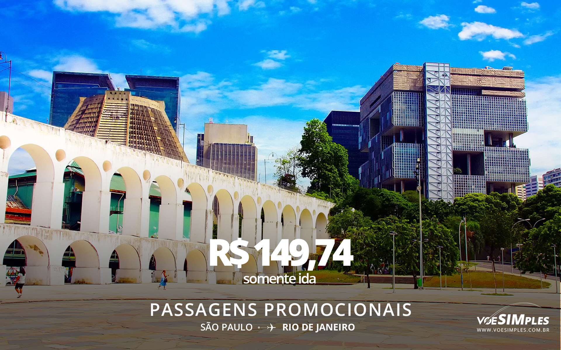 Passagem aérea promocional Gol São Paulo Rio Voe Simples