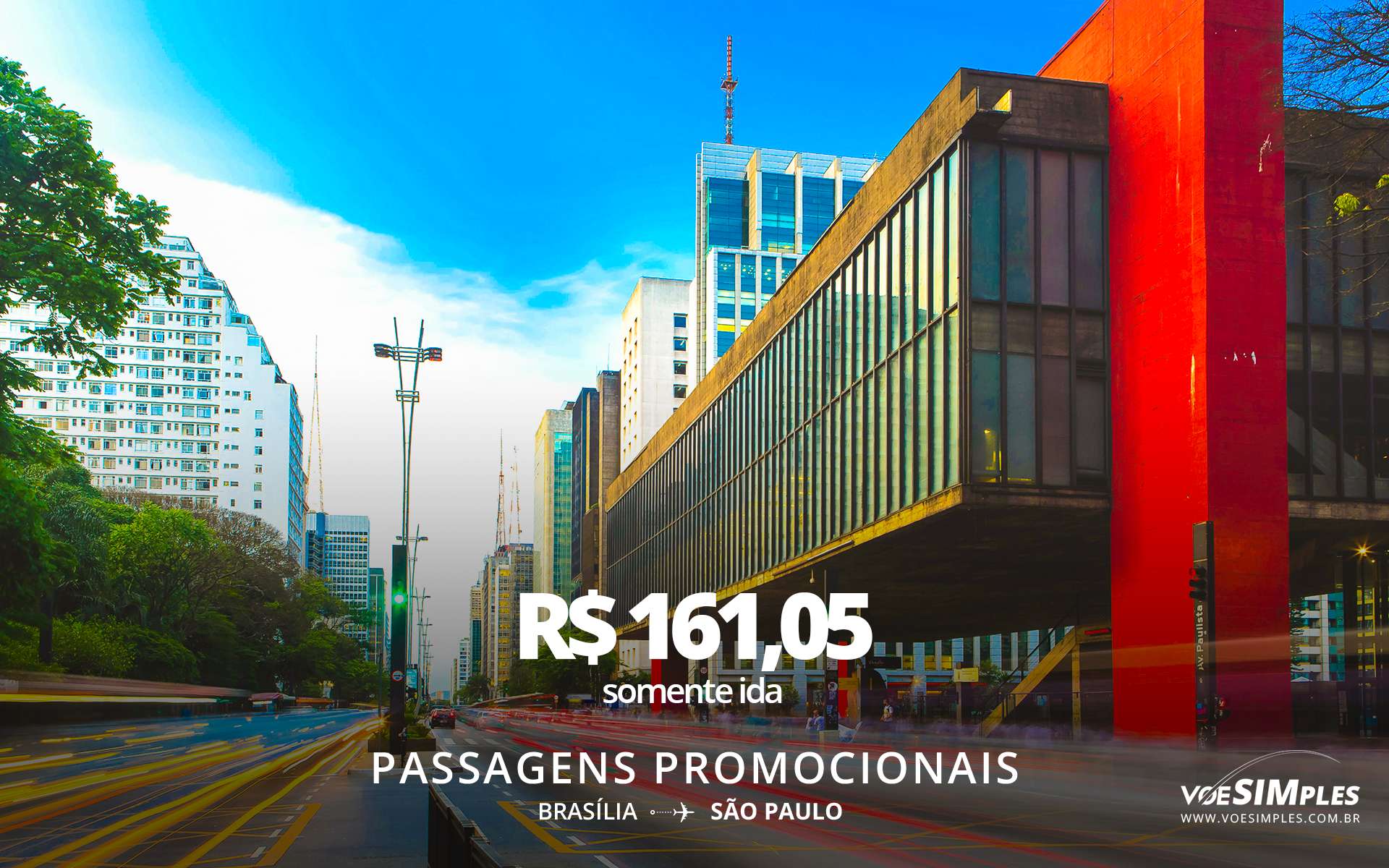 Passagem aérea promocional Gol Brasília São Paulo Voe Simples