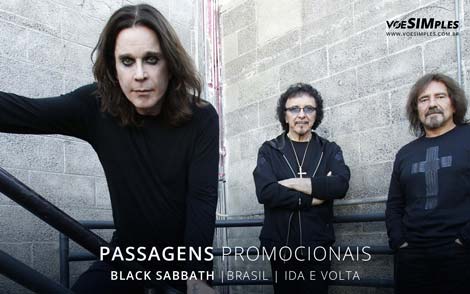 Passagens aéreas para o Show Black Sabbath