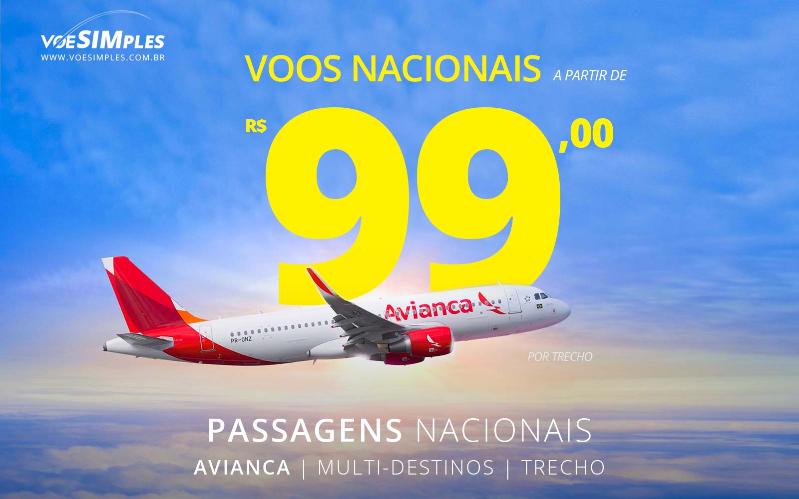 Passagens Aéreas Promocionais Avianca Voos Nacionais 5660