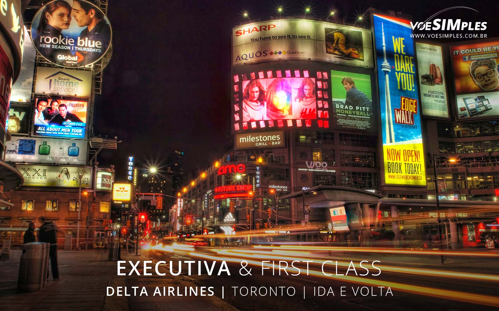 Passagem aérea classe executiva Delta Airlines Toronto 