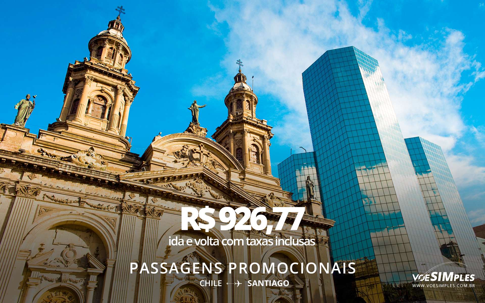 Passagem Aérea Promocional Latam São Paulo Santiago Voe Simples 6666