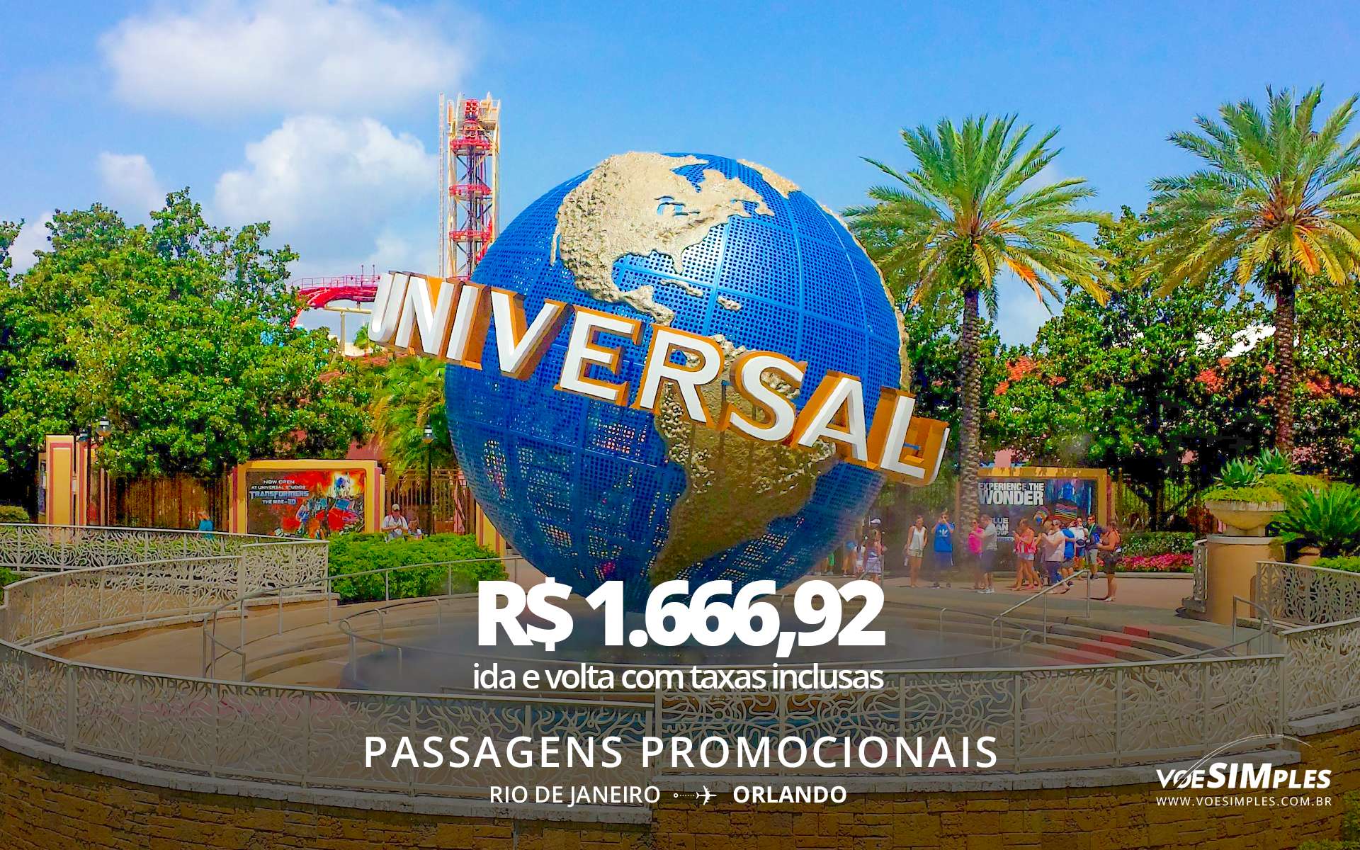 Passagem aérea promocional Gol Rio Orlando ida e volta Voe Simples