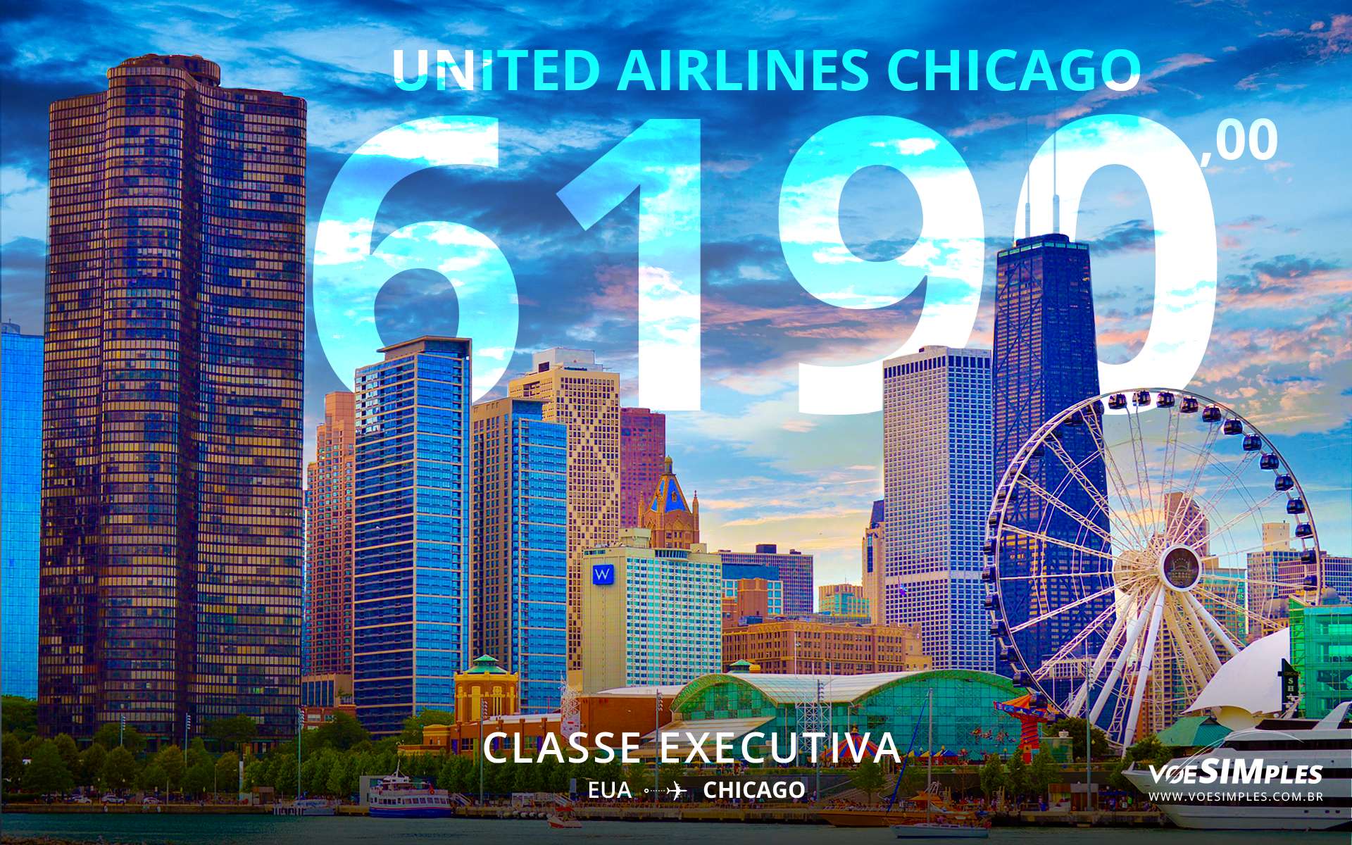 Passagem aérea classe executiva United
