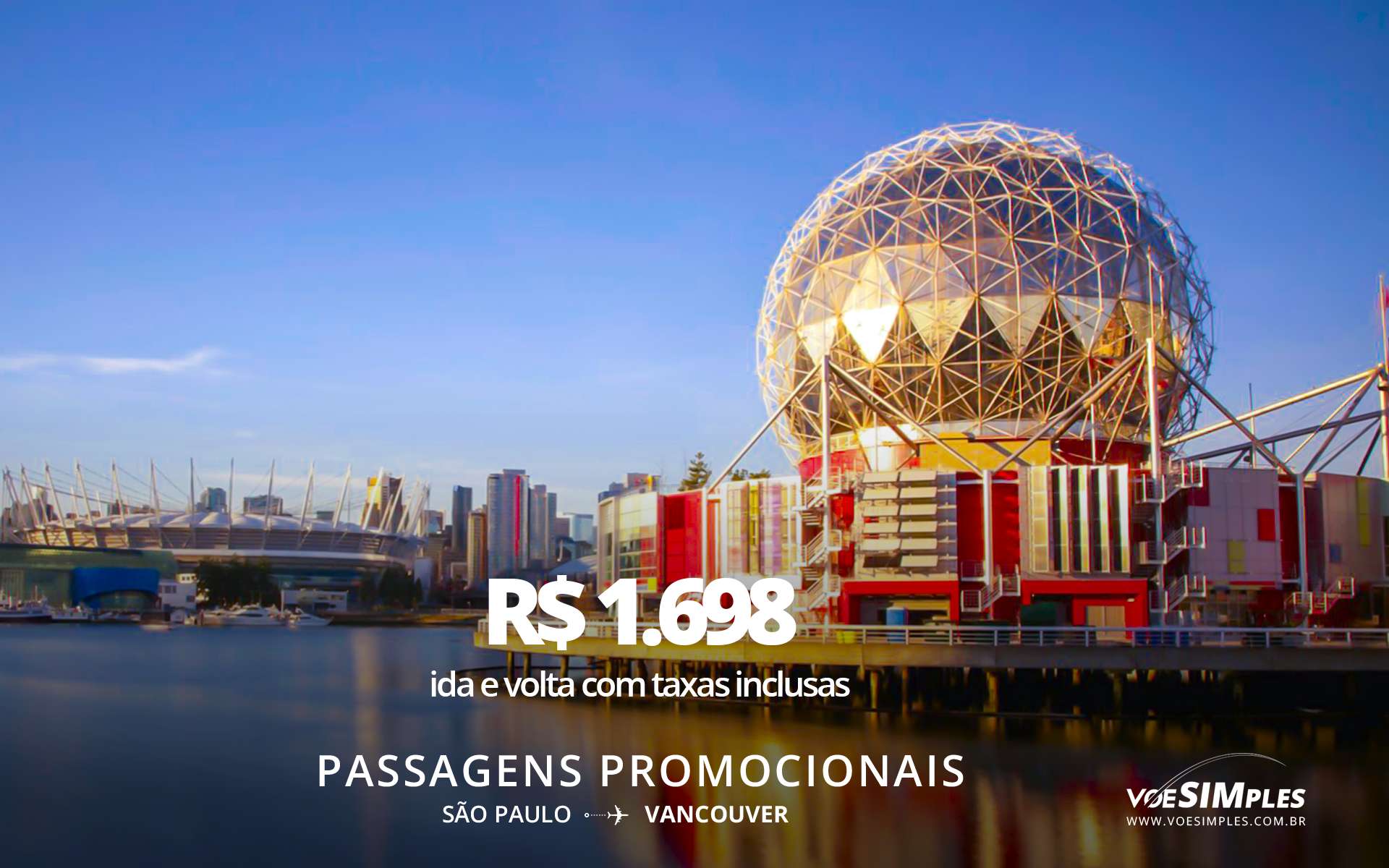 Passagem Aérea Promocional São Paulo Vancouver Voe Simples 2922