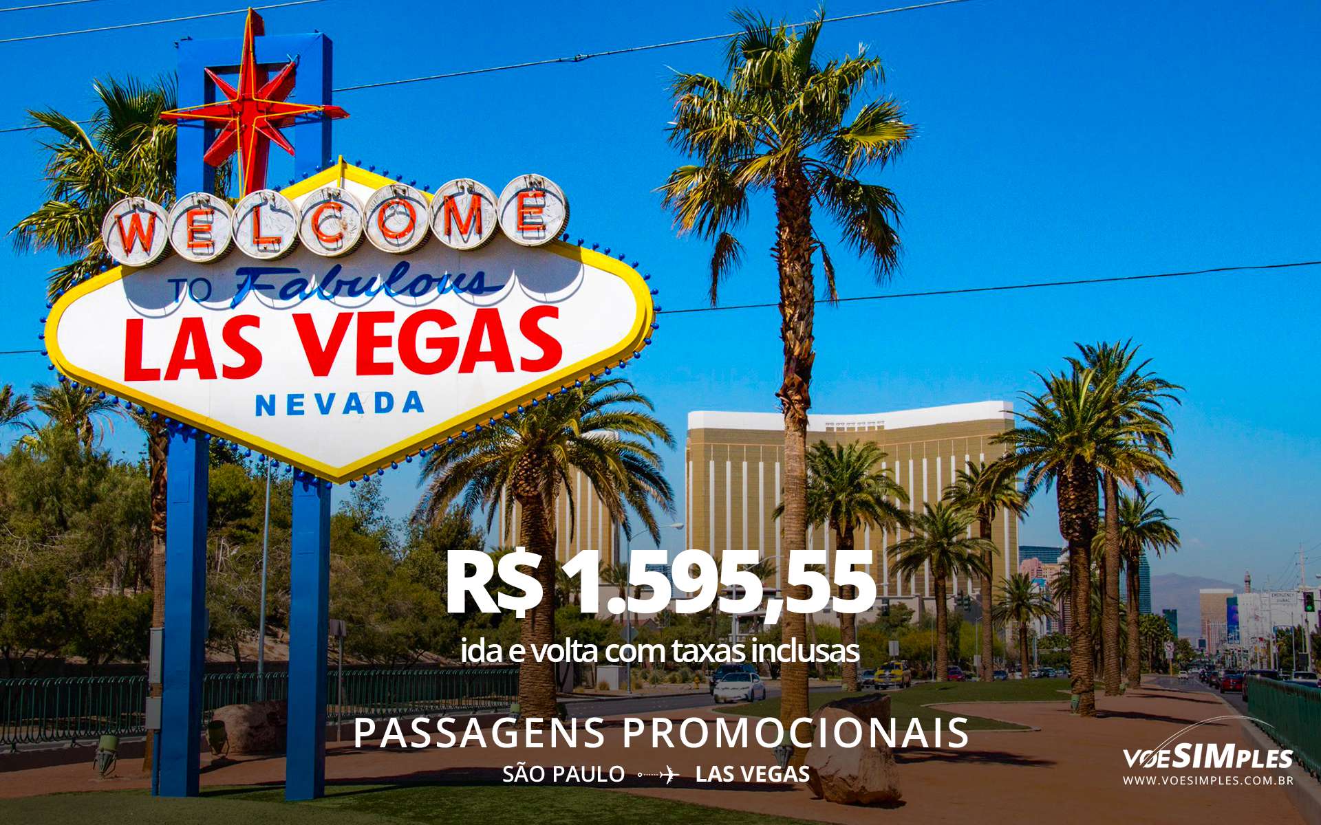 Curta Las Vegas! Em até 12x! Passagem aérea Aeromexico Voe Simples