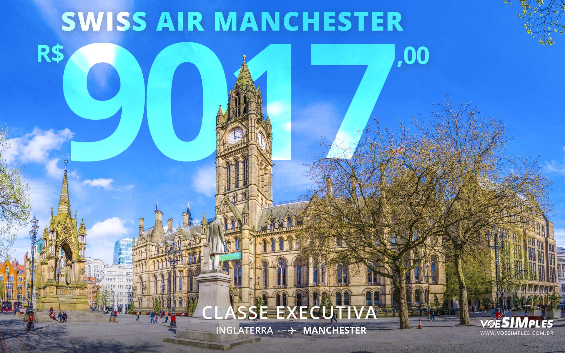 Passagem aérea executiva para Manchester
