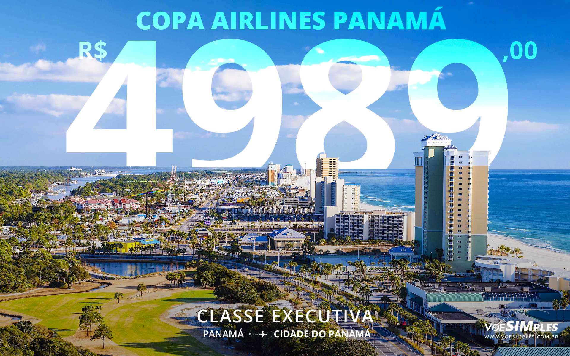 Passagem aérea para a Cidade do Panamá