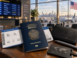 visto americano de turismo com passaporte e bilhete aéreo