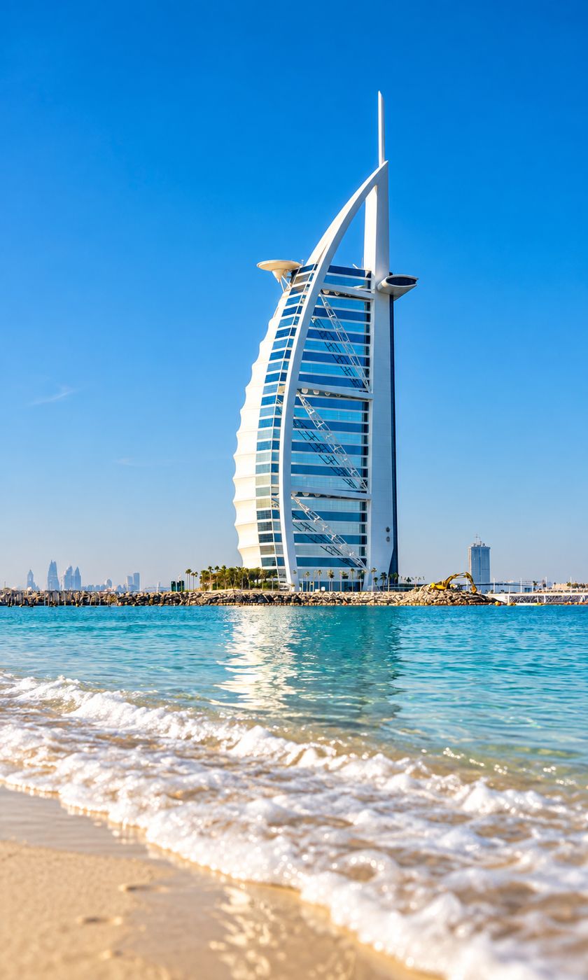 Burj Al Arab visto da praia em Dubai