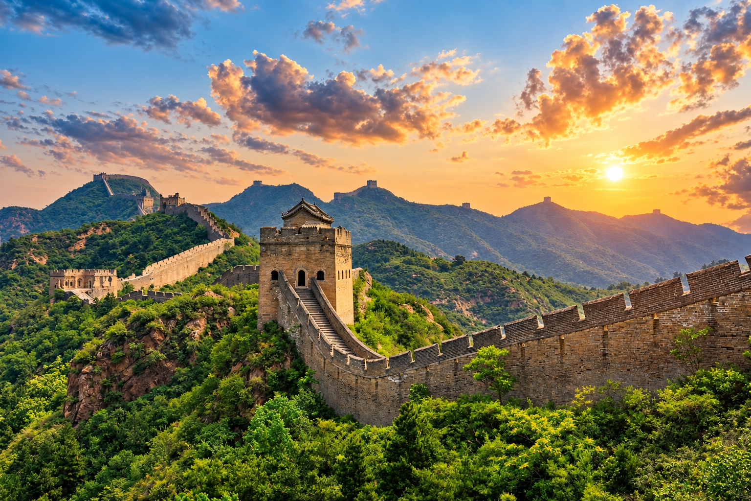 Muralha da China ao Entardecer