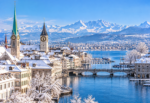 Zurique Invernal com Alpes ao Fundo