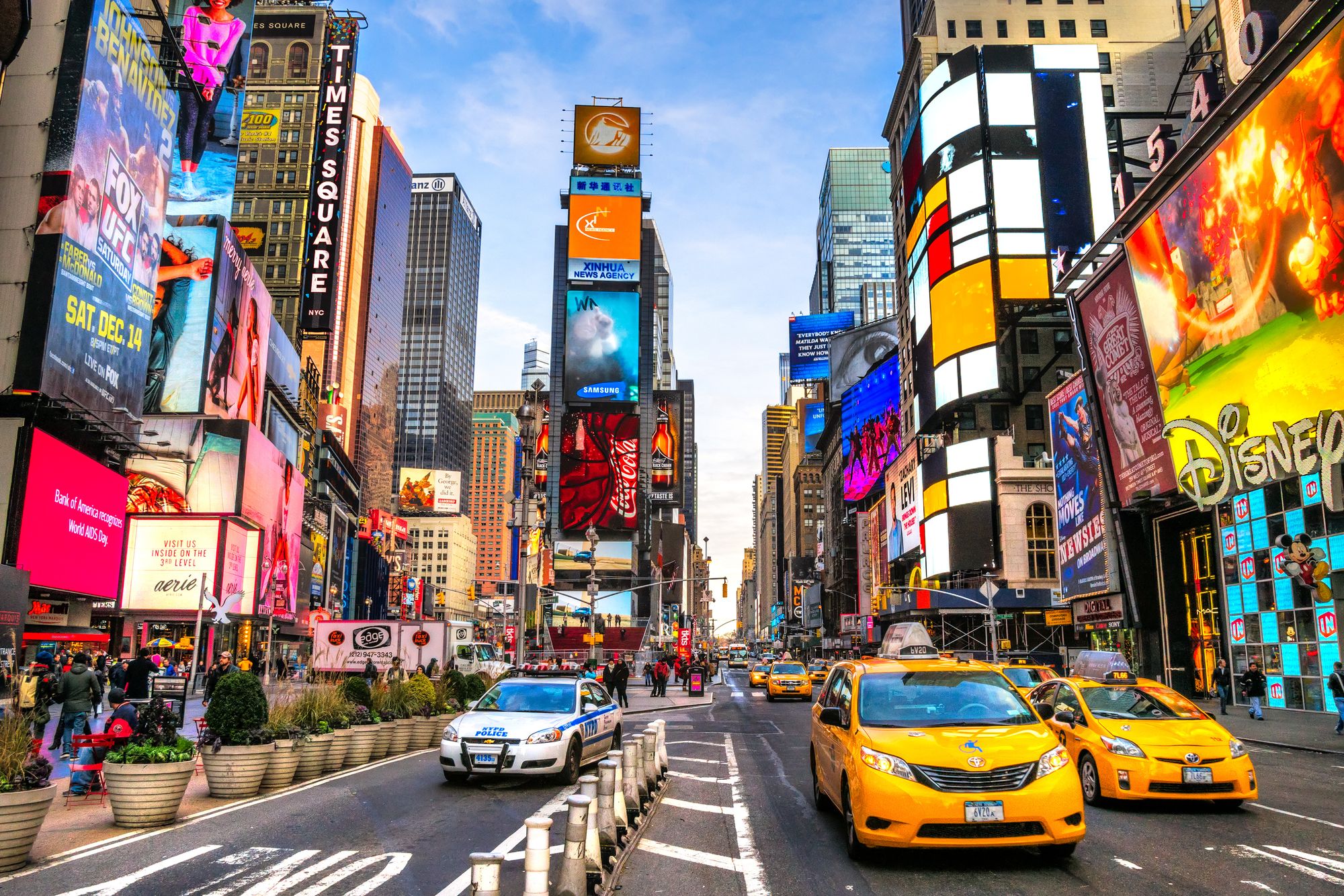 Táxis amarelos na Times Square