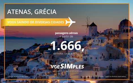 Passagens aéreas promocionais para Grécia