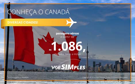 Passagens aéreas promocionais para o Canadá