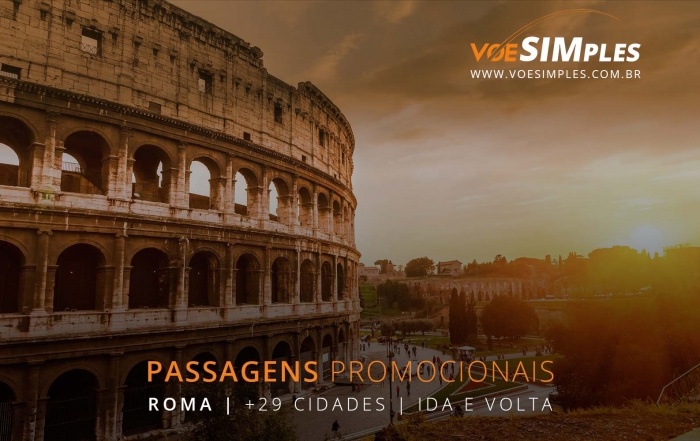 Passagens aéreas promocionais para Roma, Amsterdã, Lisboa, Paris e Veneza na Europa