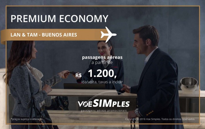 Passagem aérea Premium Economy TAM e LAN para Buenos Aires