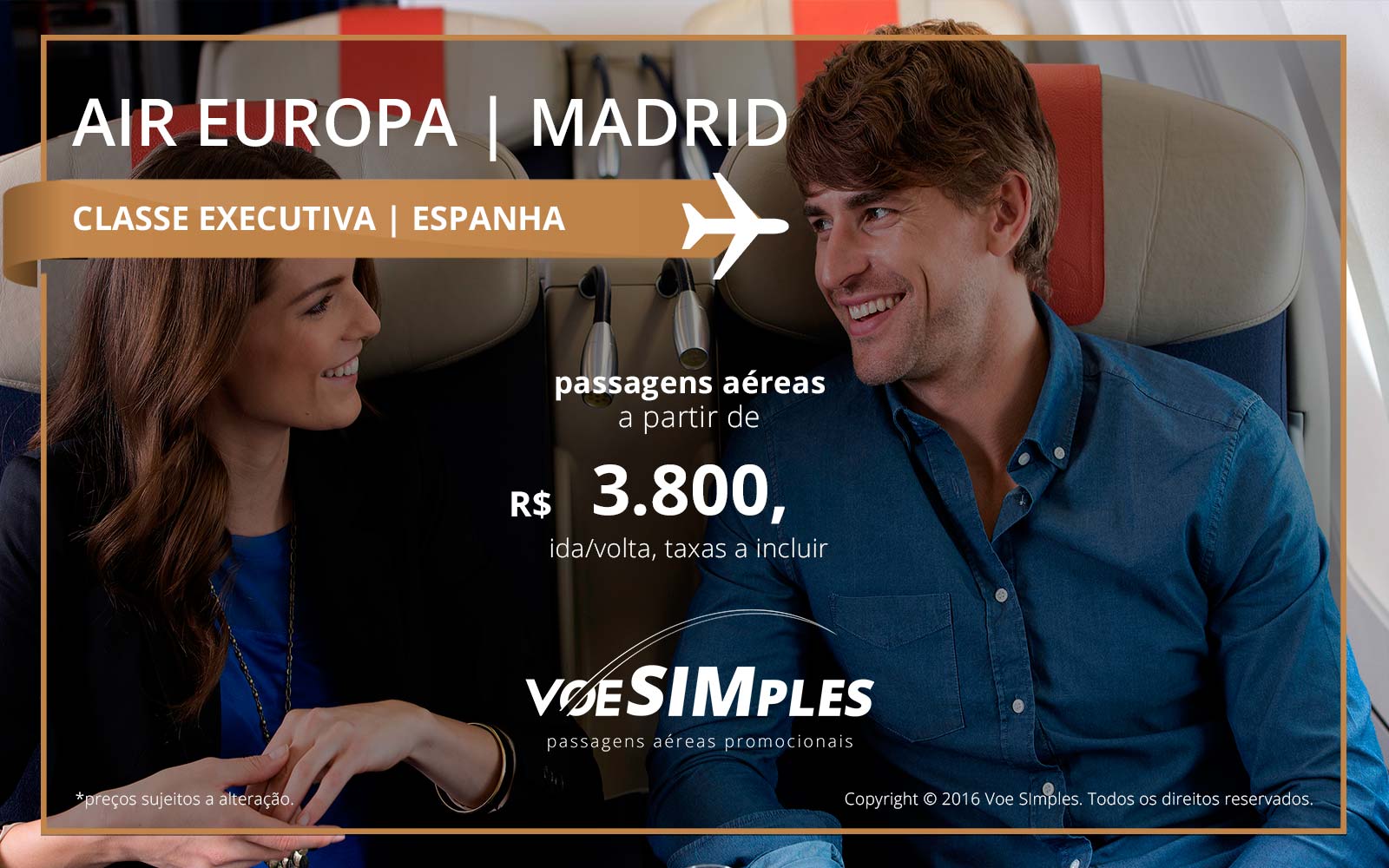 Passagem aérea Classe Executiva Air Europa para Madri