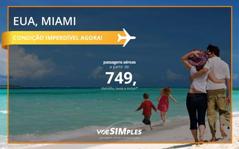Passagem aérea promocional para Miami