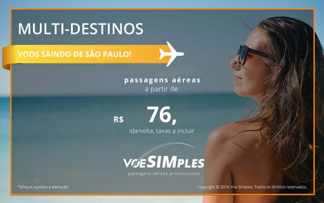 Passagens aéreas promocionais para todo o Brasil