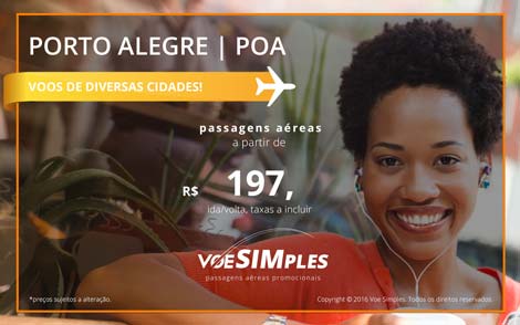 Passagem aérea promocional para Porto Alegre