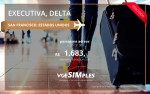Passagem aérea Classe Executiva Delta Airlines para San Francisco