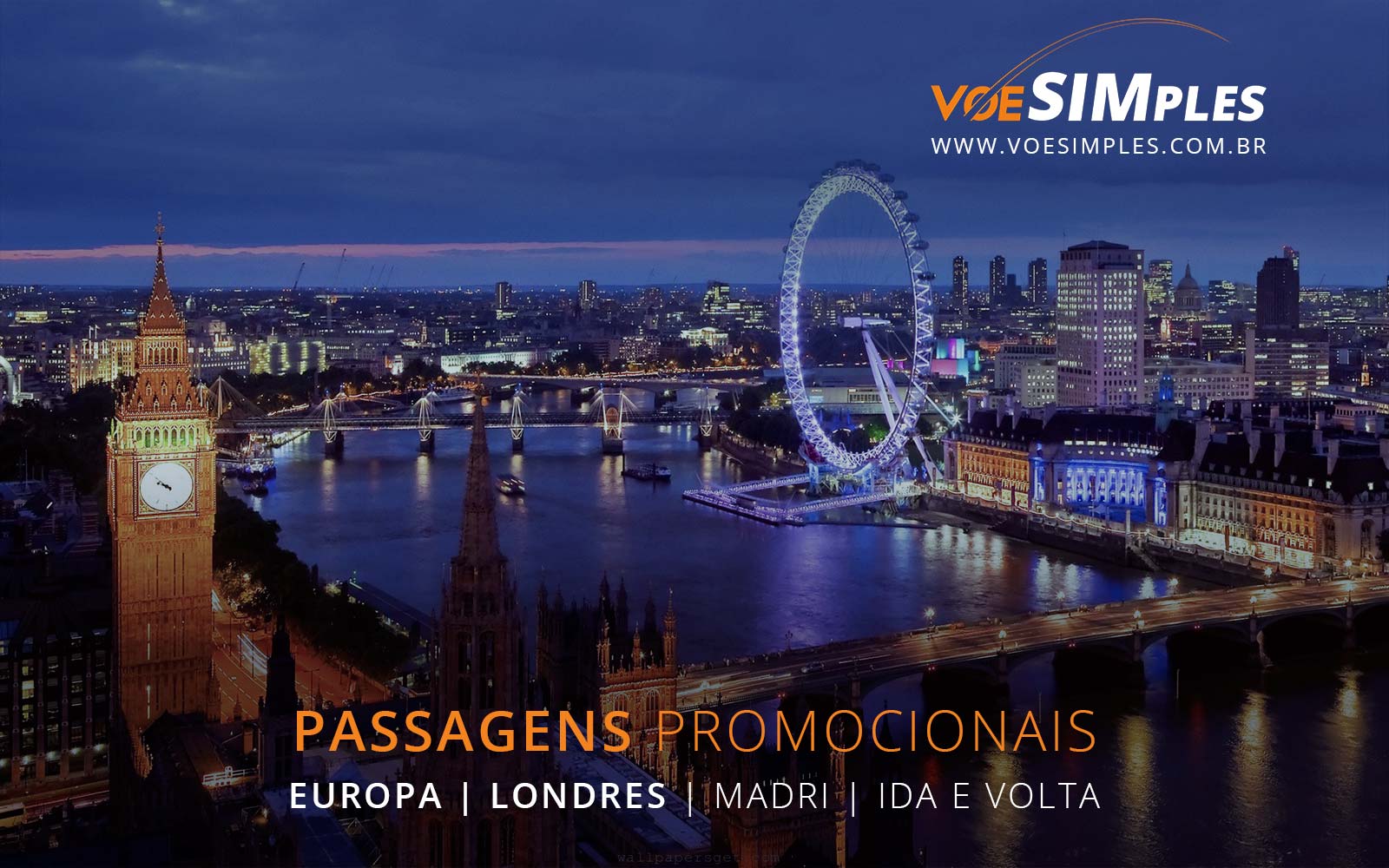 Promoção de passagens aéreas para Londres e Madri na Europa