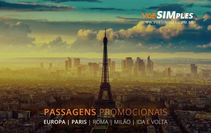Passagens aéreas promocionais para Paris, Roma e Milão na Europa