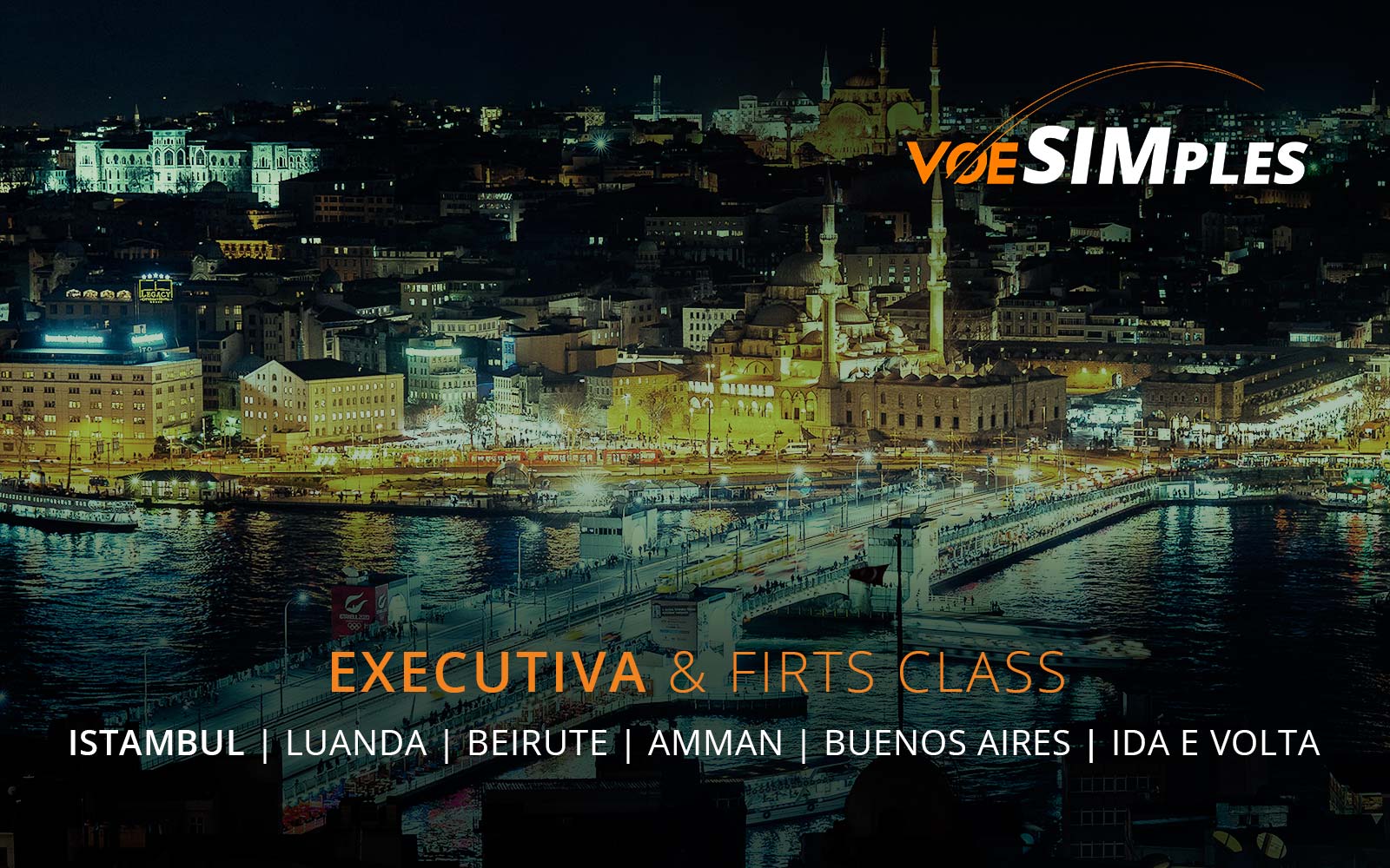 Primeira Classe Emirates para Buenos Aires, Beirute, Luanda, Amman e Istambul