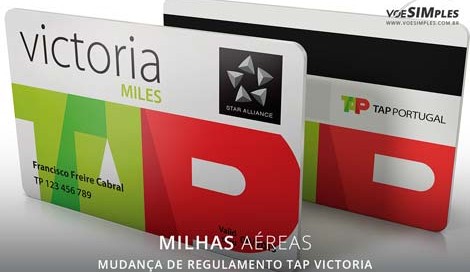 alteração do regulamento de milhas da TAP Victoria